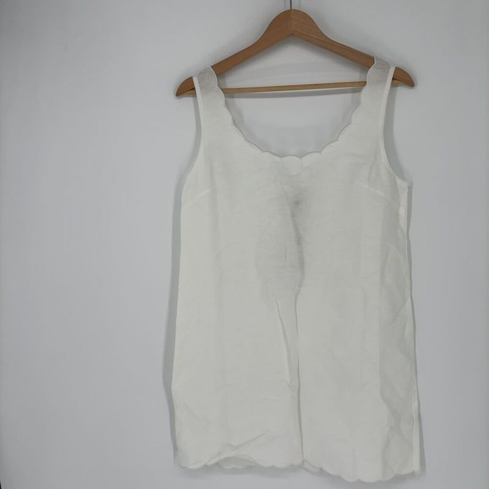 Onia Air Scallop Linen-Blend Shift Dress
